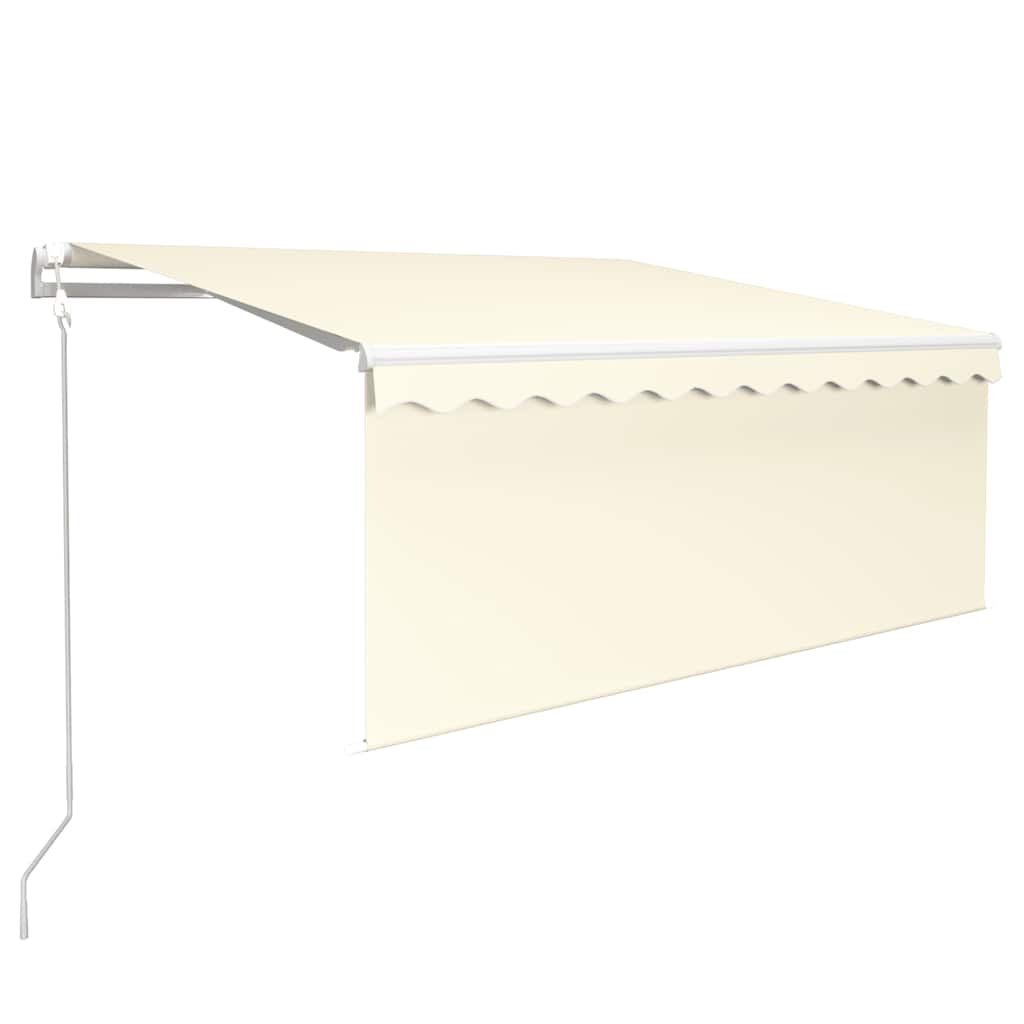 Auvent Vidaxx automatique avec rideau, LED et capteur de vent 3x2,5 m crème