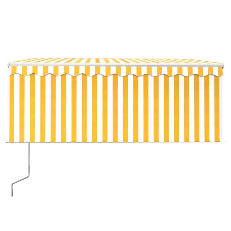 Auvent Vidaxx automatique avec rideau LED capteur de vent 3x2,5 m jaune blanc