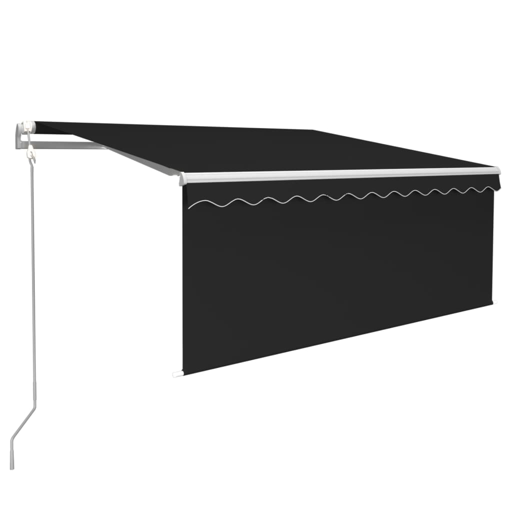 Auvent Vidaxx automatique avec rideau LED capteur de vent 3x2,5 m anthracite