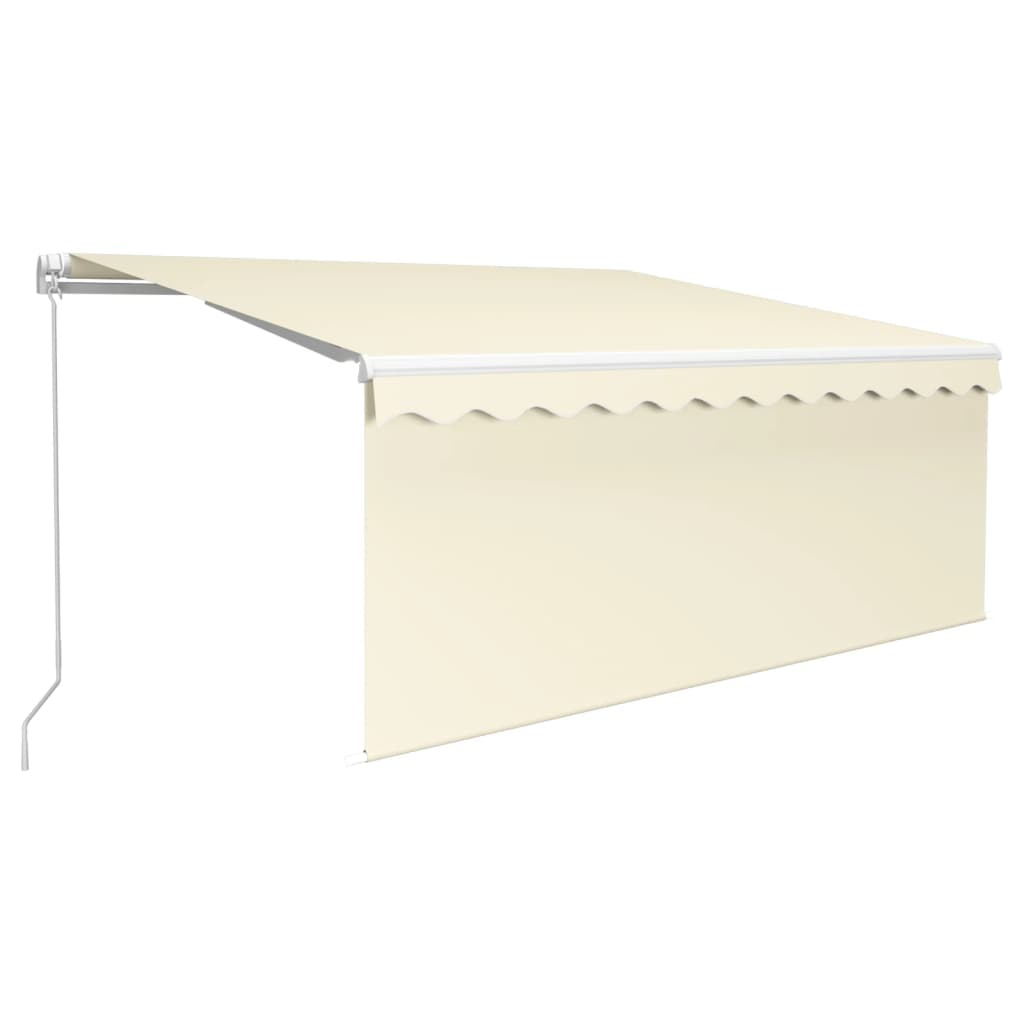 Auvent Vidaxx extensible manuellement avec store enrouleur 3,5x2,5 m crème