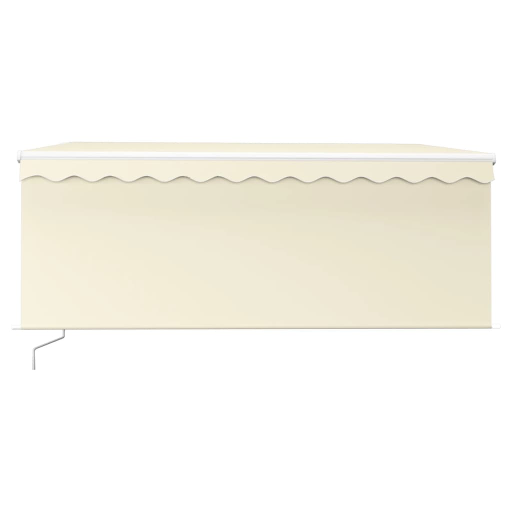 Auvent Vidaxx extensible manuellement avec store enrouleur 3,5x2,5 m crème