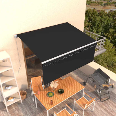 Vidaxl luifel extensible manuellement avec un rouleau aveugle 3,5x2,5 m anthracite