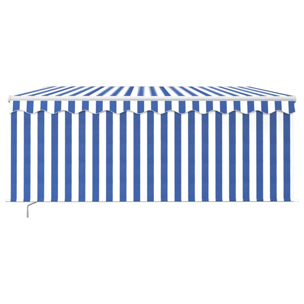 Vidaxl Luifel LED aveugle à rouleau extensible manuellement 3,5x2,5 m blanc bleu