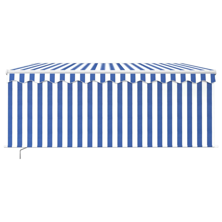 Vidaxl Luifel LED aveugle à rouleau extensible manuellement 3,5x2,5 m blanc bleu