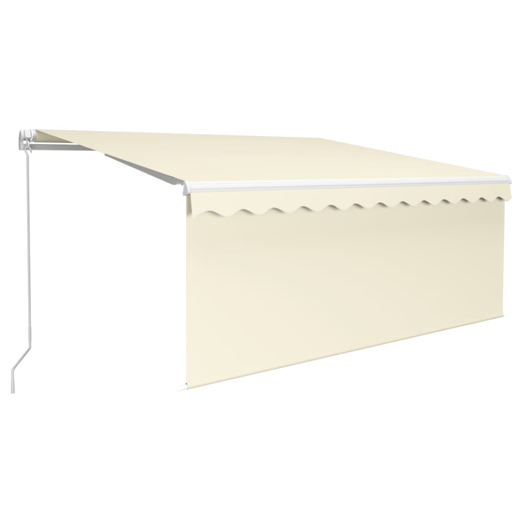 Auvent Vidaxx store enrouleur extensible manuellement et LED 3,5x2,5 m crème