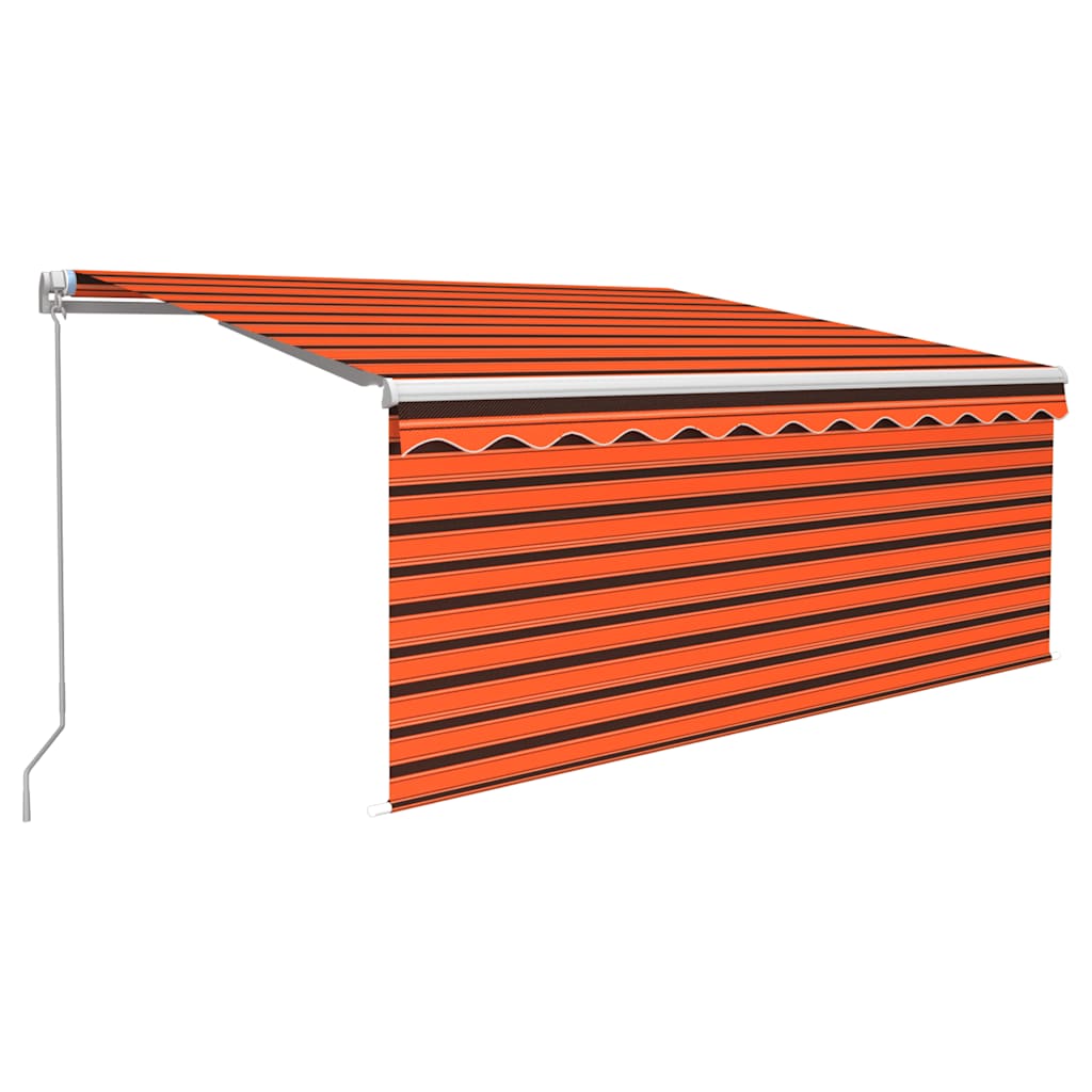 Vidaxx auvent rideau extensible manuellement LED 3,5x2,5 m orange marron