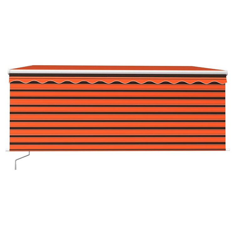 Vidaxx auvent rideau extensible manuellement LED 3,5x2,5 m orange marron