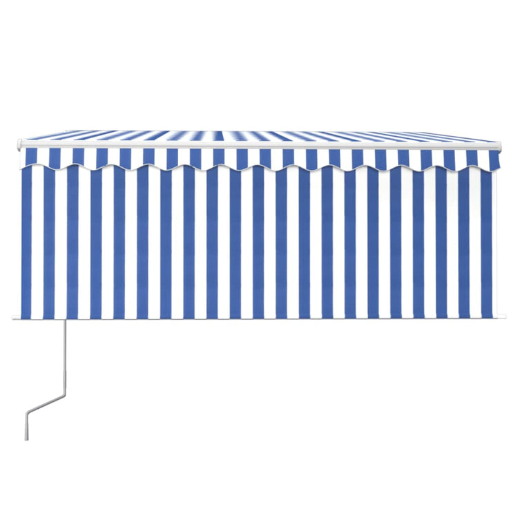 Vidaxl Luifel Rouleau extensible automatique à l'aveugle 3,5x2,5 m blanc bleu