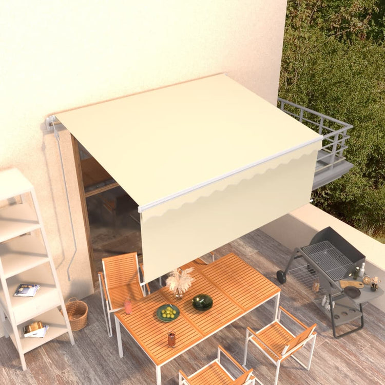 Auvent Vidaxx store enrouleur à extension automatique 3,5x2,5 m couleur crème