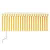 Vidaxl Luifel avec capteur à rouleau à rouleau, LED et vent 3,5x2,5 m jaune et blanc