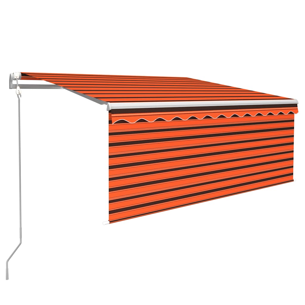 Auvent Vidaxx avec store enrouleur, LED et capteur de vent 3,5x2,5 m orange marron