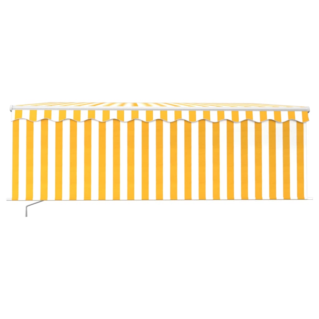 Vidaxl Luifel extensible manuellement avec un rouleau LED 4x3 m jaune blanc