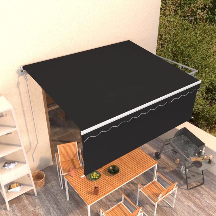 Vidaxl Luifel a automatiquement extensible avec un rouleau aveugle 4x3 m anthracite