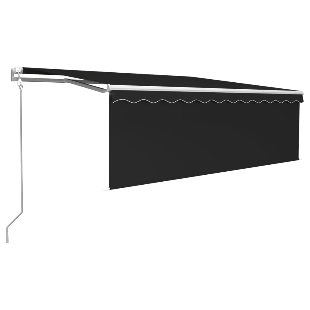 Vidaxl Luifel avec capteur à rouleau à rouleaux, à LED et au vent 4x3 m de couleur anthracite