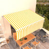 Vidaxl luifel extensible manuellement avec un rouleau aveugle 4,5x3 m jaune et blanc