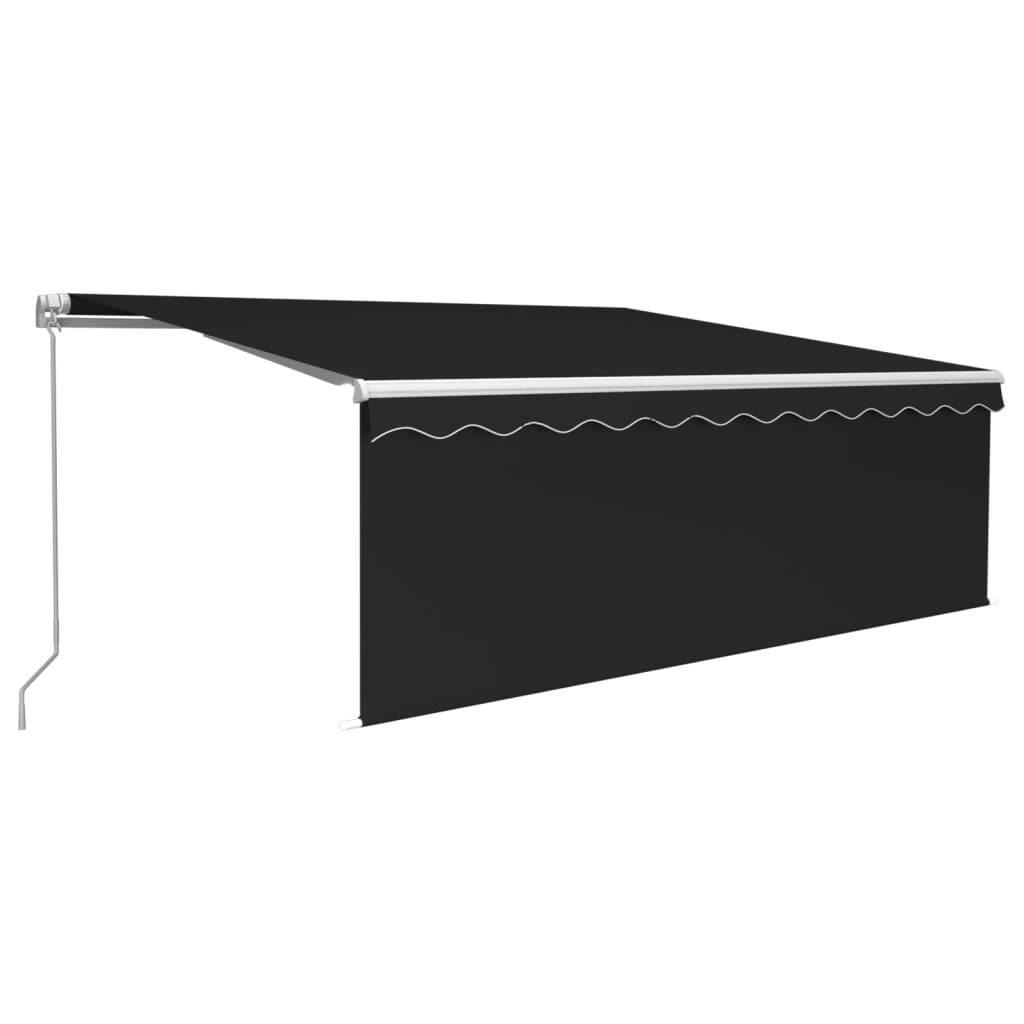 Vidaxl luifel extensible manuellement avec un rouleau aveugle 4,5x3 m anthracite