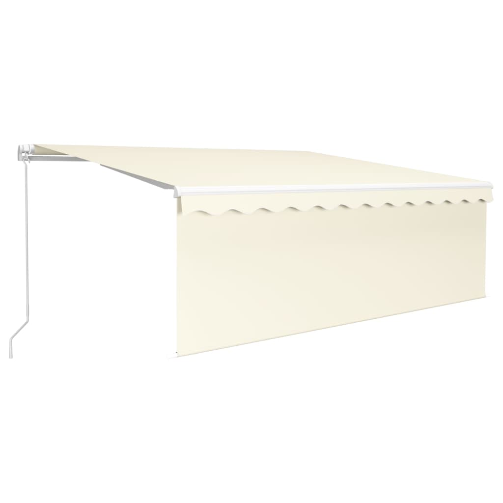 Vidaxl Luifel extensible manuellement avec un rouleau à rouleau LED 4,5x3 m crème