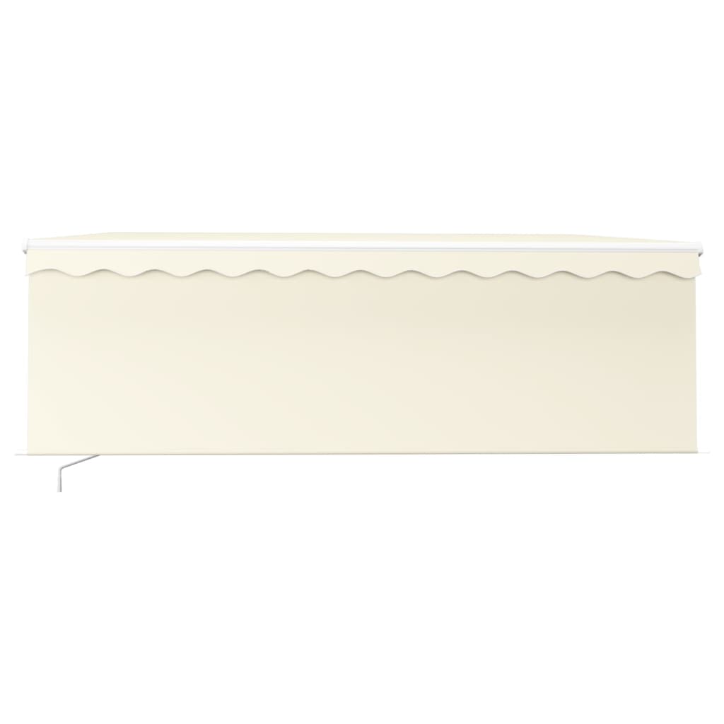 Vidaxl Luifel extensible manuellement avec un rouleau à rouleau LED 4,5x3 m crème