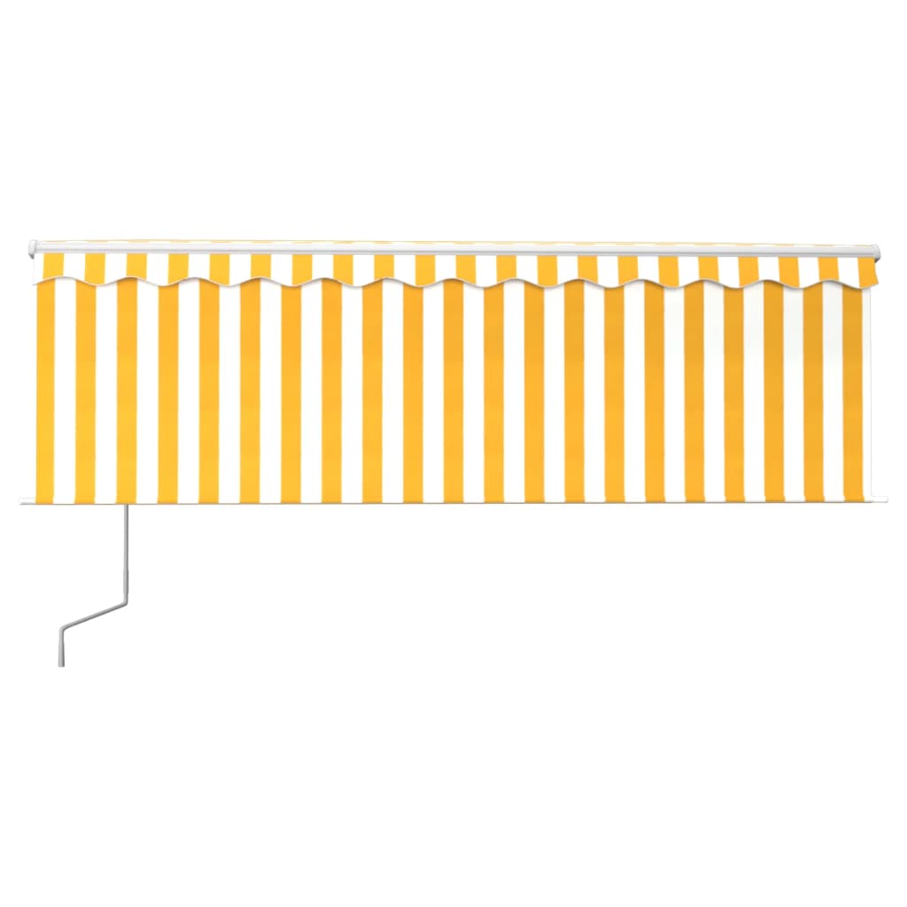 Vidaxl Luifel automatique avec aveugle à rouleau et capteur 4,5x3 m jaune et blanc
