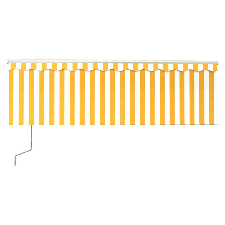 Vidaxl Luifel automatique avec aveugle à rouleau et capteur 4,5x3 m jaune et blanc