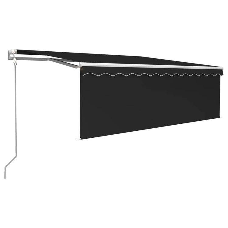 Vidaxl luifel automatique avec capteur de vent LED à rideau 4,5x3 m anthracite