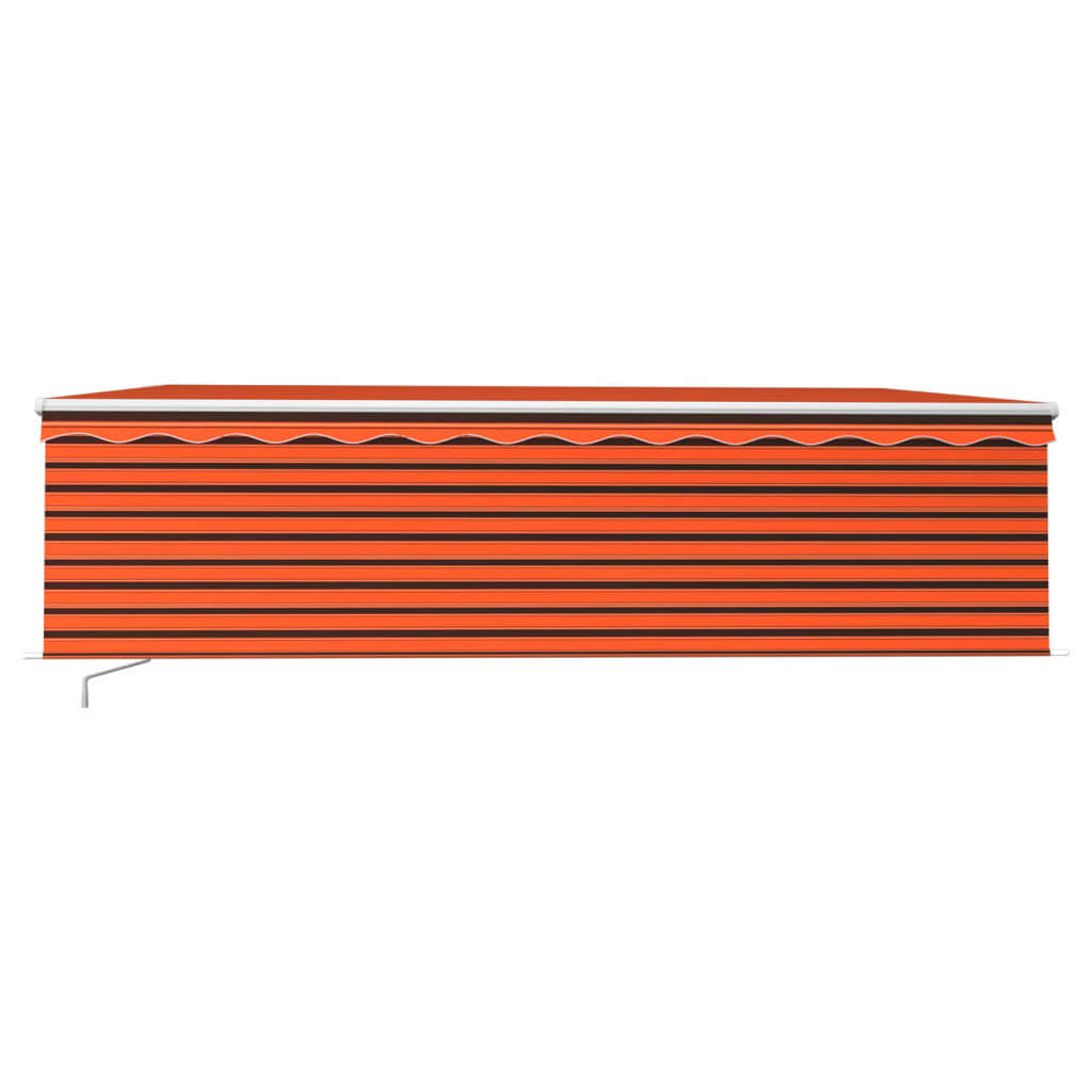 Vidaxl Luifel à rouleau extensible manuellement aveugle 5x3 m orange et marron