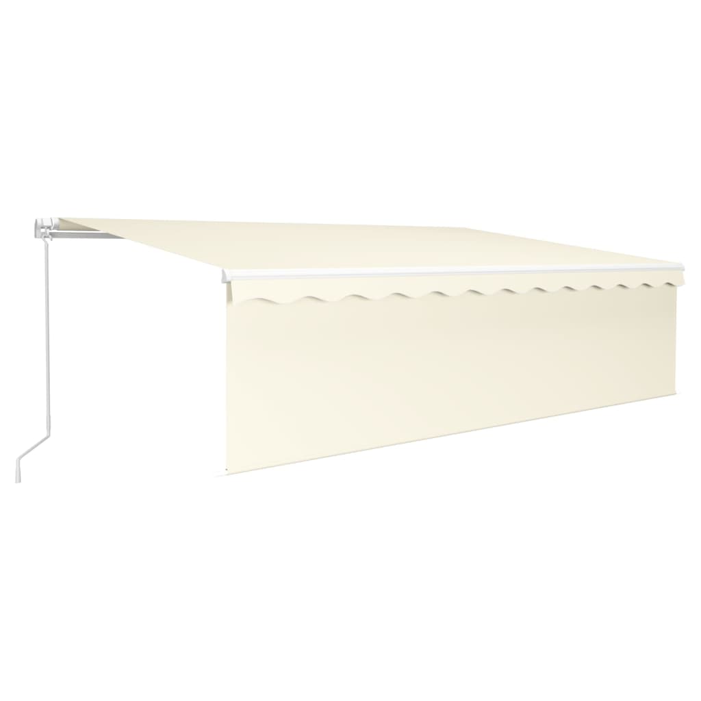 Vidaxl Luifel extensible manuellement avec un rouleau à l'aveugle et à 5x3 m crème