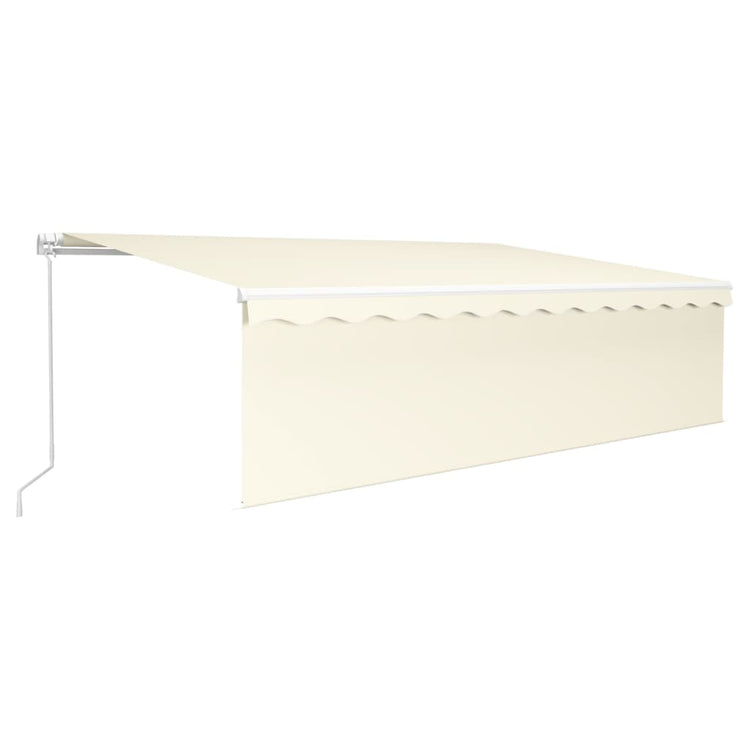 Vidaxl Luifel extensible manuellement avec un rouleau à l'aveugle et à 5x3 m crème