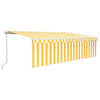Vidaxl Luifel extensible manuellement avec un rouleau LED 5x3 m jaune blanc