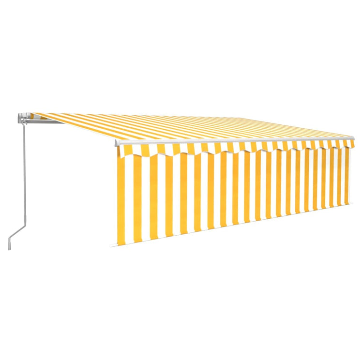 Vidaxl Luifel extensible manuellement avec un rouleau LED 5x3 m jaune blanc