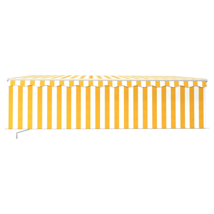 Vidaxl Luifel extensible manuellement avec un rouleau LED 5x3 m jaune blanc