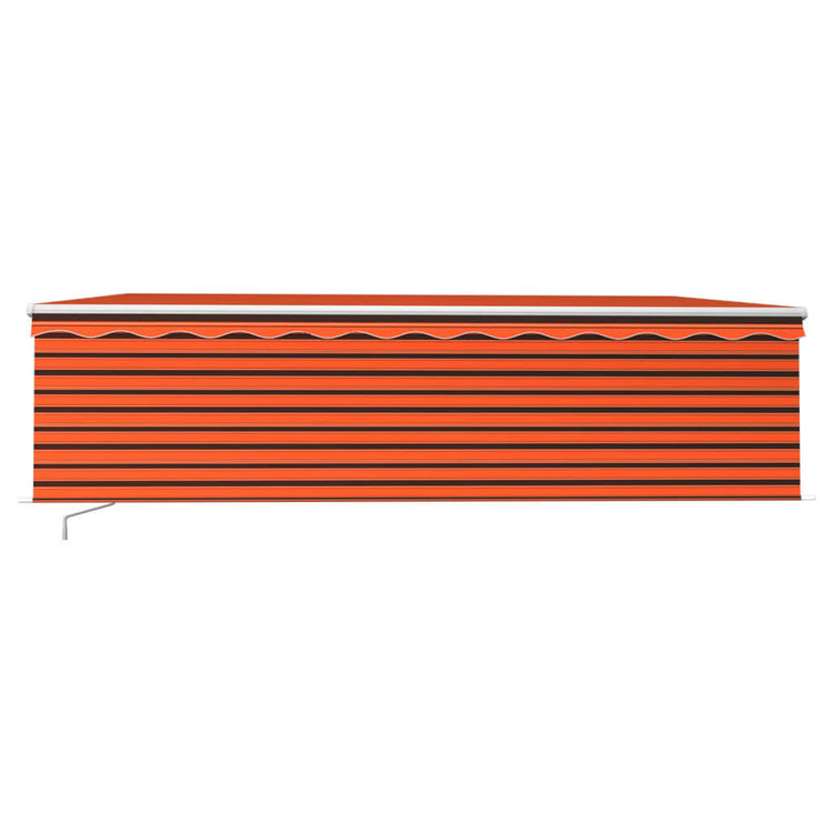 Vidaxl luifel à rouleau extensible manuellement LED à l'aveugle 5x3 m brun orange