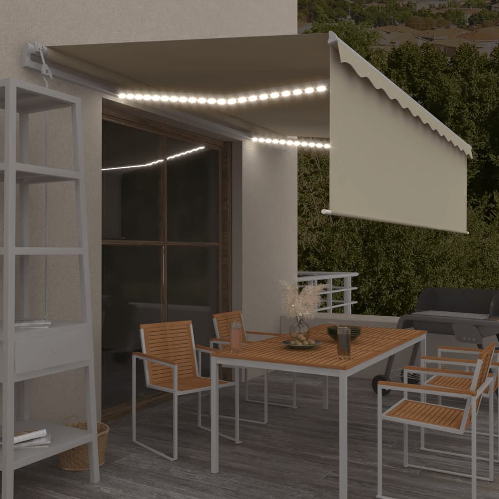 Vidaxl Luifel Automatique avec capteur de vent LED à rouleau à rouleaux 5x3 M CRAME