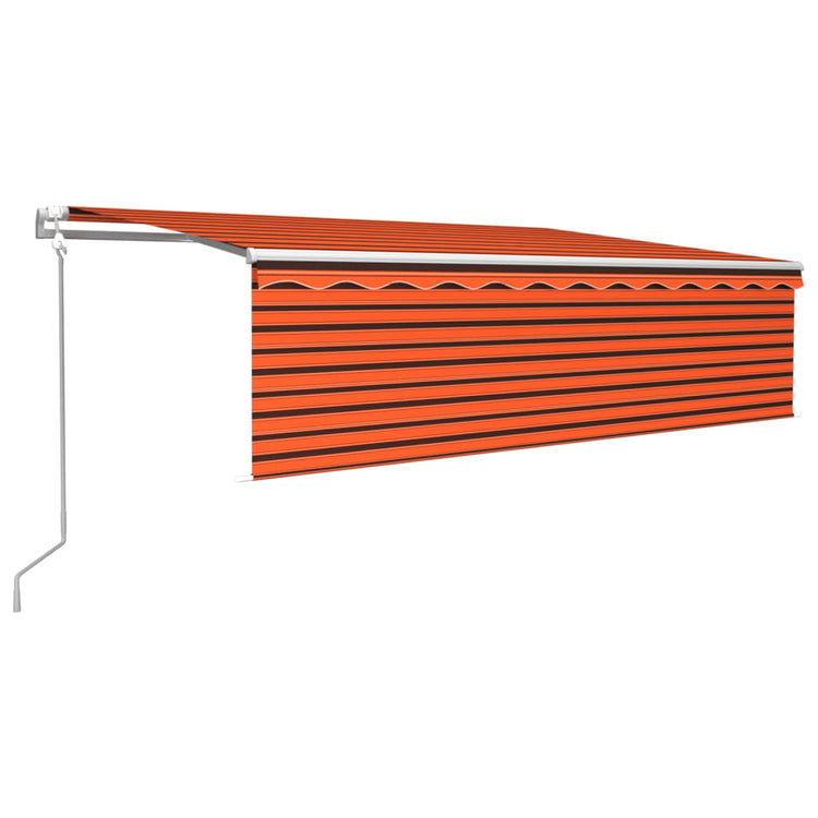 Vidaxl Luifel Capteur de vent à LED aveugle automatique 5x3 m brun orange