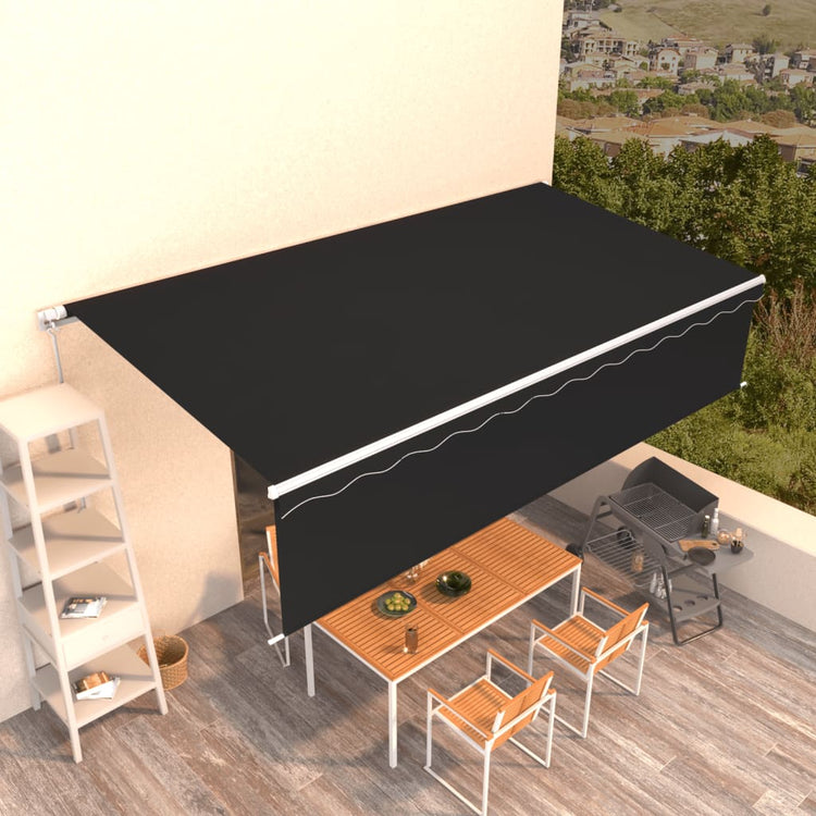Vidaxl luifel extensible manuellement avec un rouleau aveugle 6x3 m anthracite