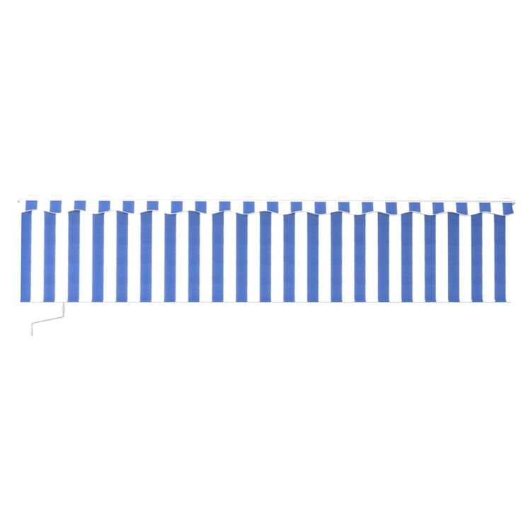 Vidaxl Luifel extensible manuellement avec un rouleau LED 6x3 m blanc bleu