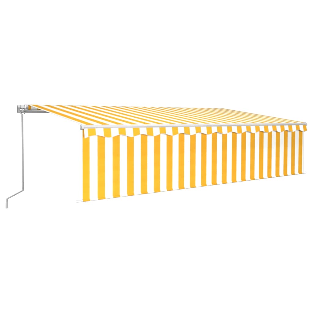 Vidaxl Luifel extensible manuellement avec un rouleau LED 6x3 m jaune blanc