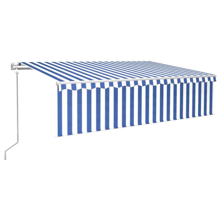 Vidaxl Luifel a automatiquement extensible avec un rouleau à blind 6x3 m blanc bleu
