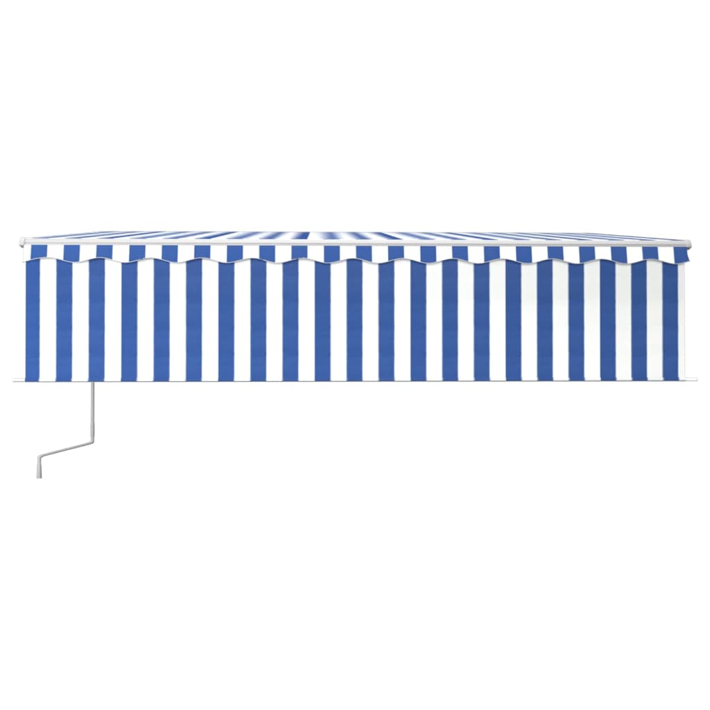 Vidaxl Luifel a automatiquement extensible avec un rouleau à blind 6x3 m blanc bleu