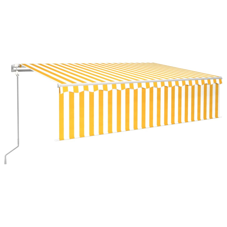 Vidaxl Luifel a automatiquement extensible avec un rouleau aveugle 6x3 m jaune et blanc