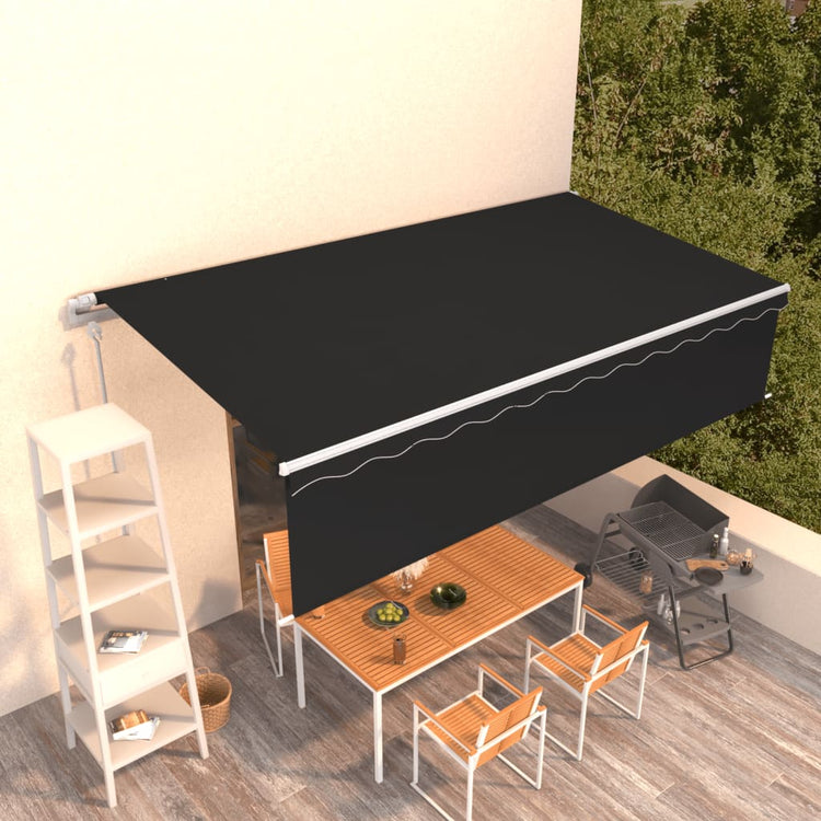 Vidaxl Luifel a automatiquement extensible avec un rouleau aveugle 6x3 m anthracite