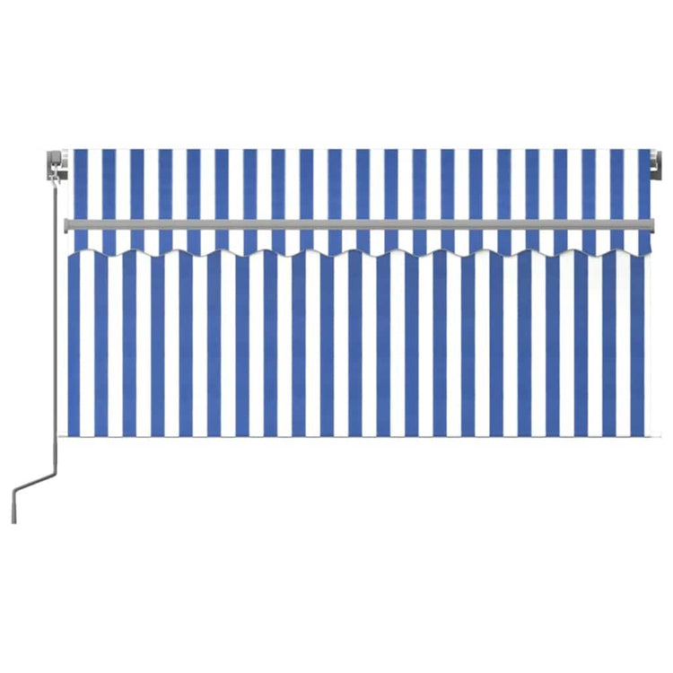 Vidaxl luifel extensible manuellement avec un rouleau aveugle 3x2,5 m blanc bleu