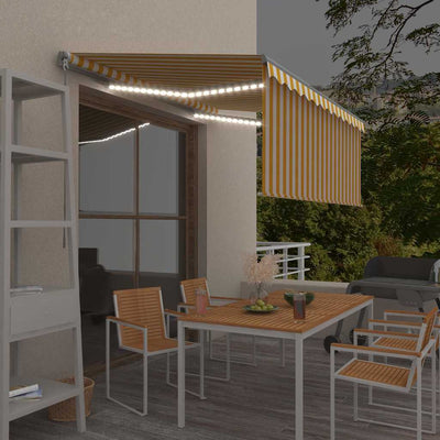 Vidaxx store enrouleur extensible manuellement LED 3x2,5 m jaune et blanc