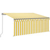 Vidaxl luifel rouleau extensible manuellement aveugle 3,5x2,5 m jaune et blanc