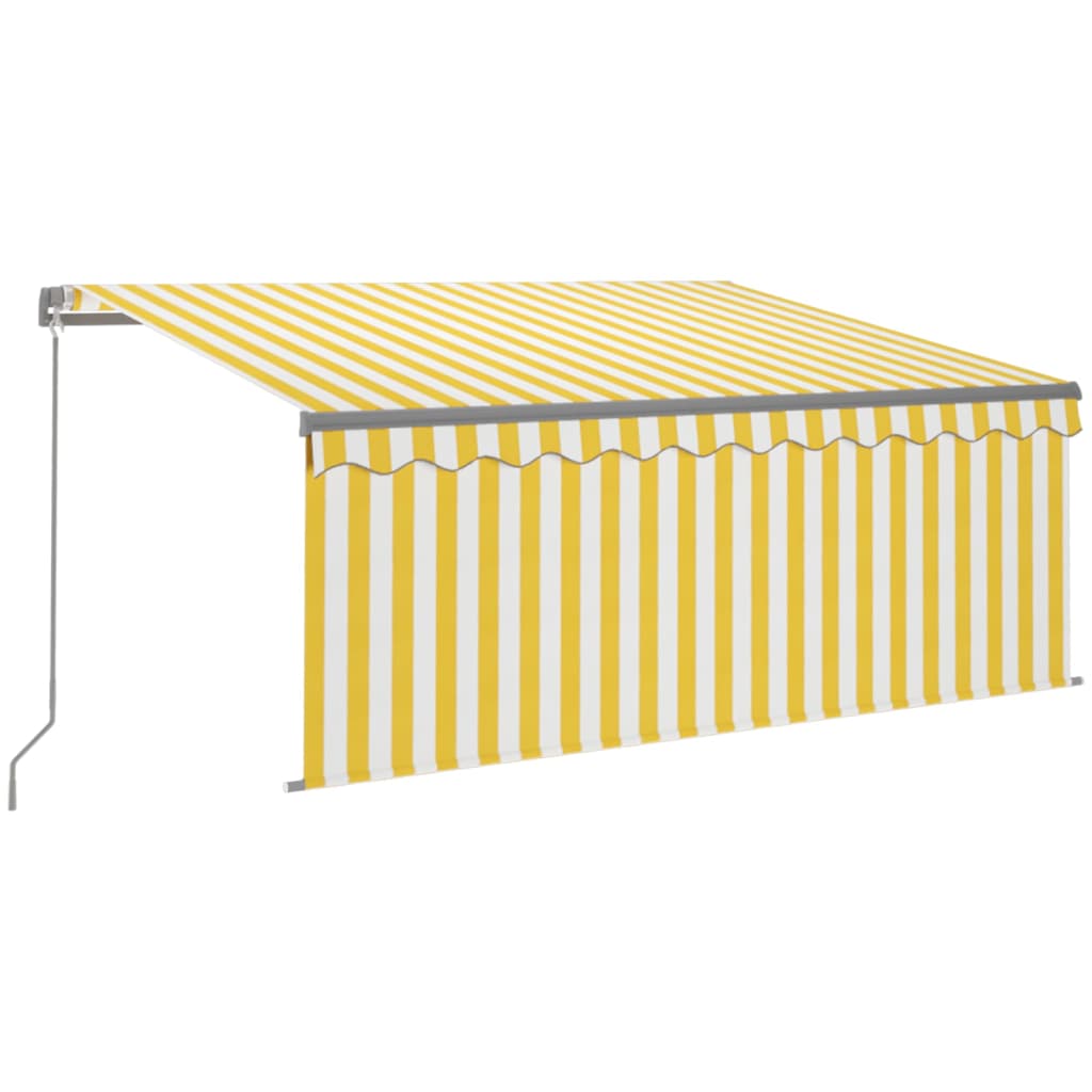Vidaxl luifel rouleau extensible manuellement aveugle 3,5x2,5 m jaune et blanc