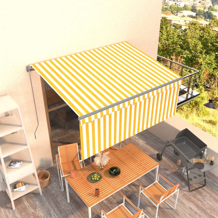 Vidaxl luifel rouleau extensible manuellement aveugle 3,5x2,5 m jaune et blanc