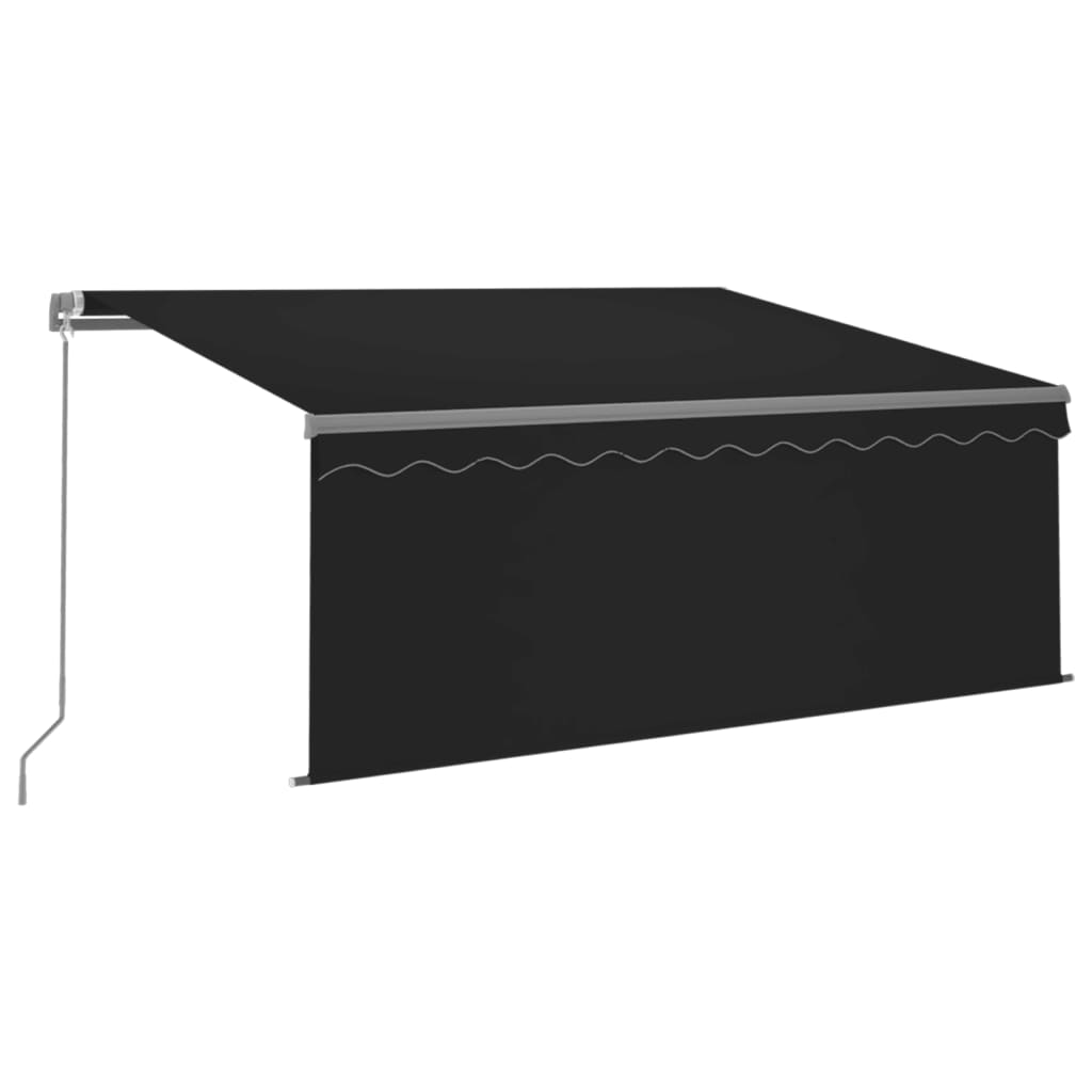 Vidaxl luifel extensible manuellement avec un rouleau aveugle 3,5x2,5 m anthracite