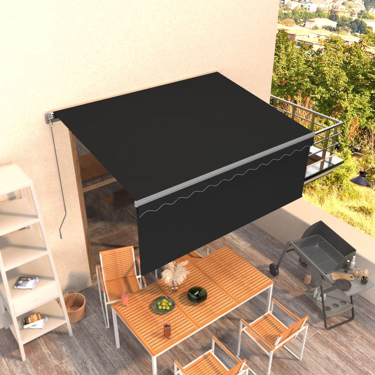 Vidaxl luifel extensible manuellement avec un rouleau aveugle 3,5x2,5 m anthracite