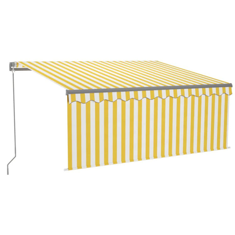Vidaxl Luifel LED aveugle à rouleau extensible manuellement 3,5 x 2,5 m jaune blanc