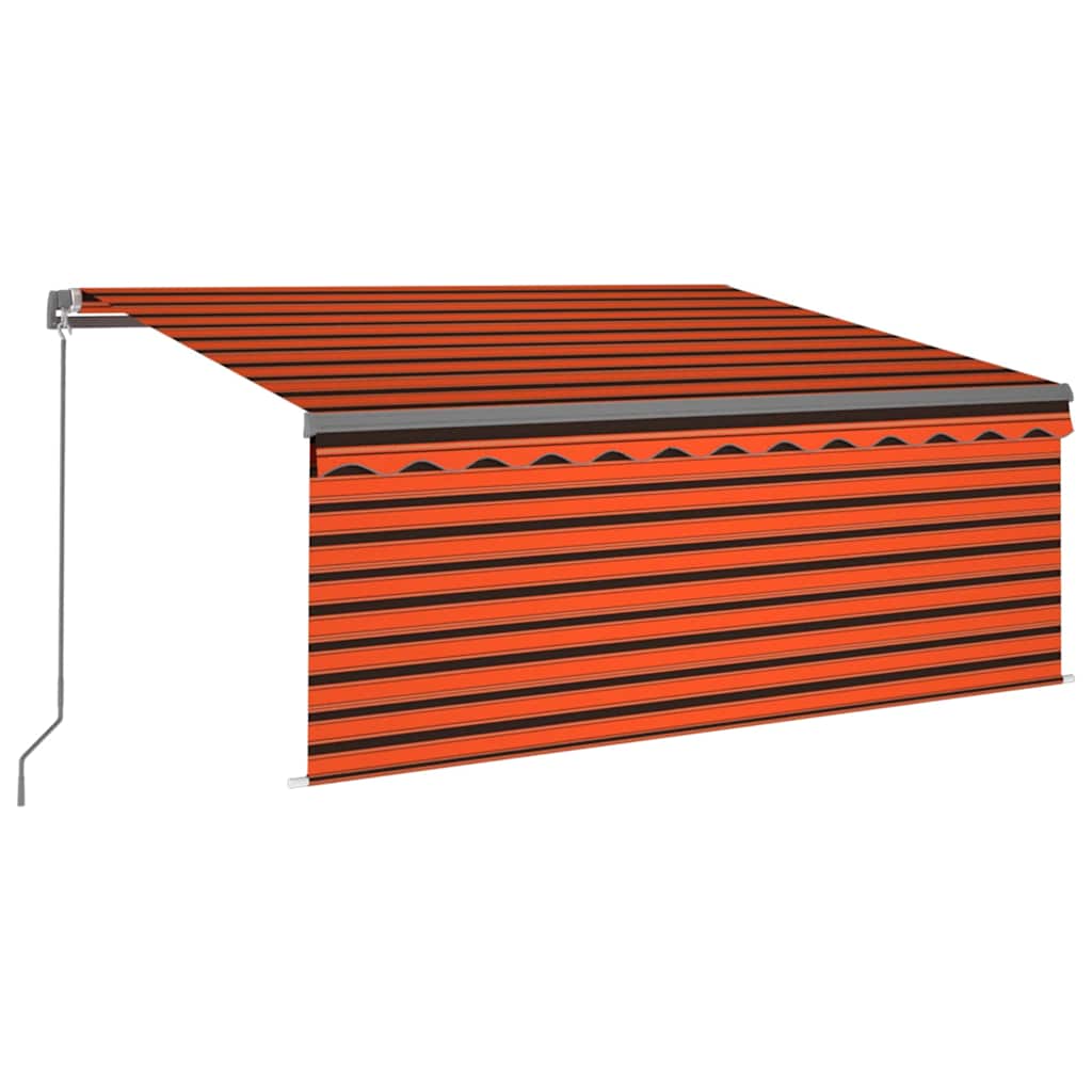 Vidaxx auvent rideau extensible manuellement LED 3,5x2,5 m orange marron